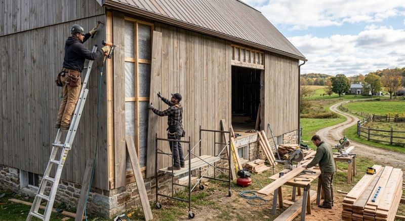Barn Wood Siding Installation in Johnston County, NC