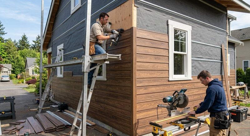 Faux Wood Siding Installation in Angier, NC