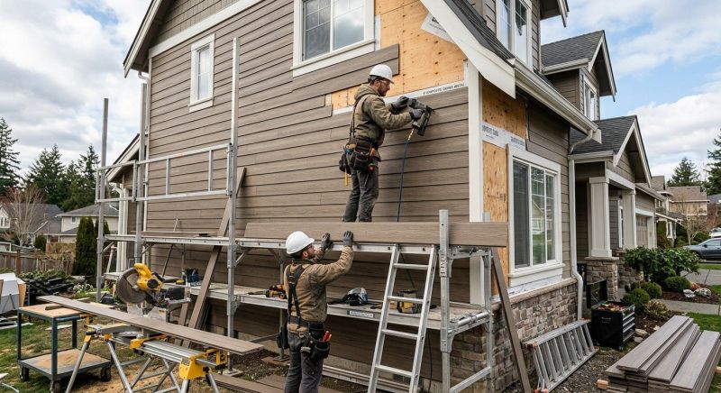 Faux Wood Siding Installation in Wake Forest, NC